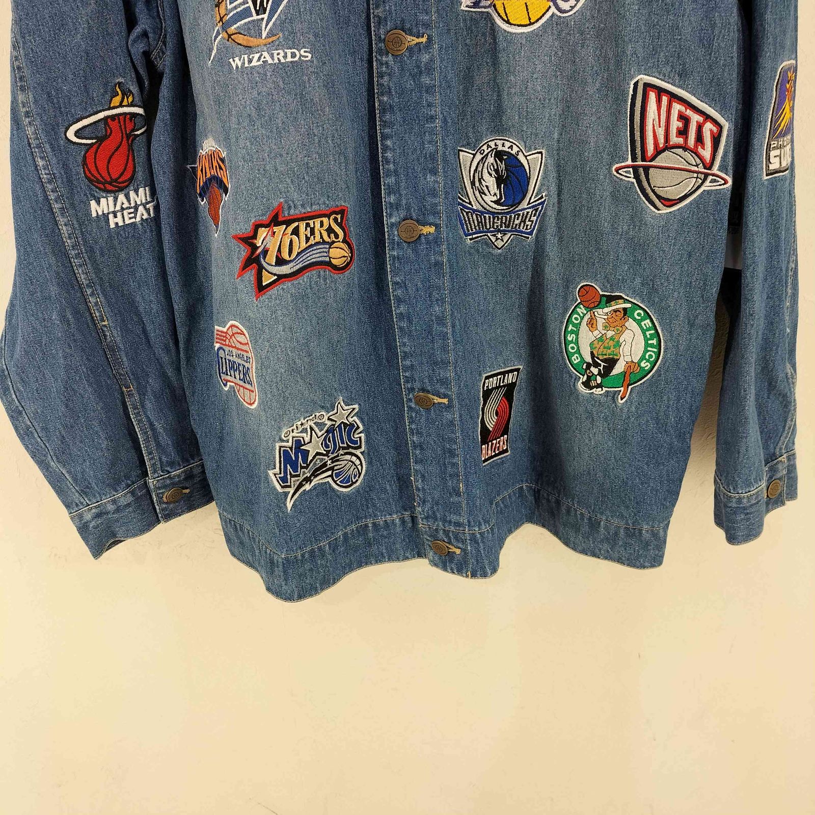 ユーズドフルギ USED古着 unk NBA チーム刺繍 デニムジャケット メンズ 