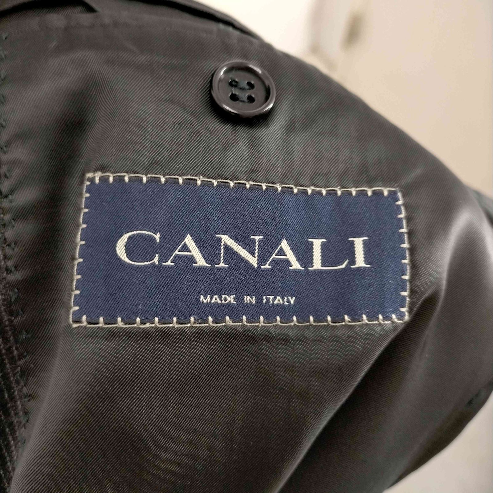 カナーリ CANALI イタリア製 ウールカシミヤ 3B ストライプテーラード