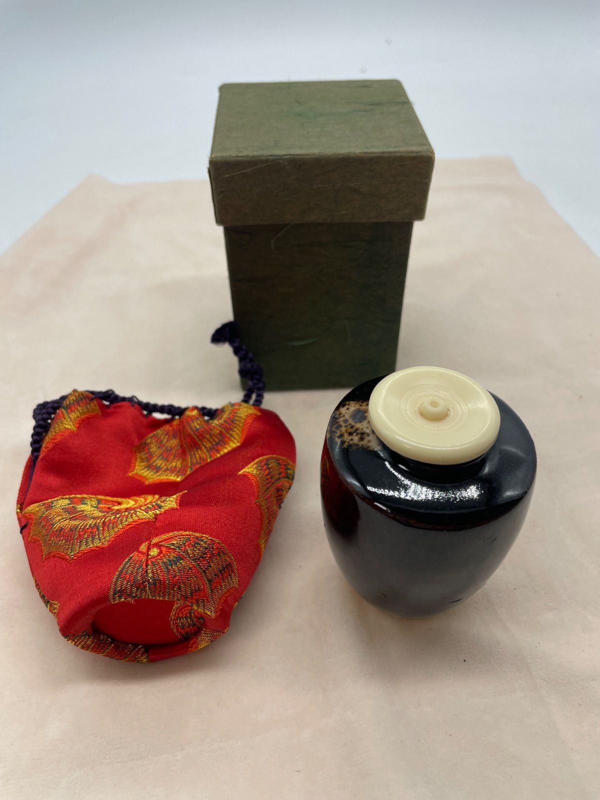 茶入 茶道具 陶器 共箱 仕覆付き 美品 - メルカリ
