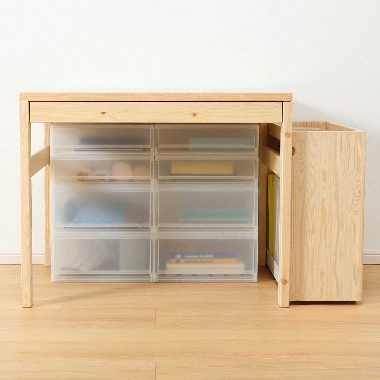 無印良品 デスクキャビネット 2段 引き出し パイン材 廃盤品 無印良品