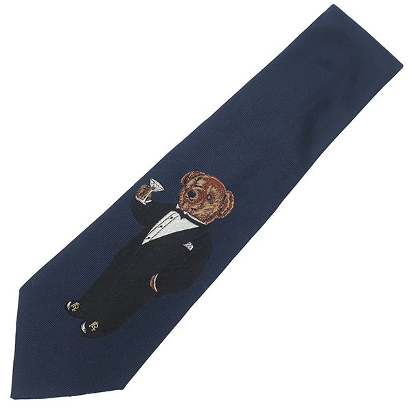 ポロ ラルフローレン POLO RALPH LAUREN ネクタイ ポロベア 10.5cm シルク ネイビー 紺 クマ