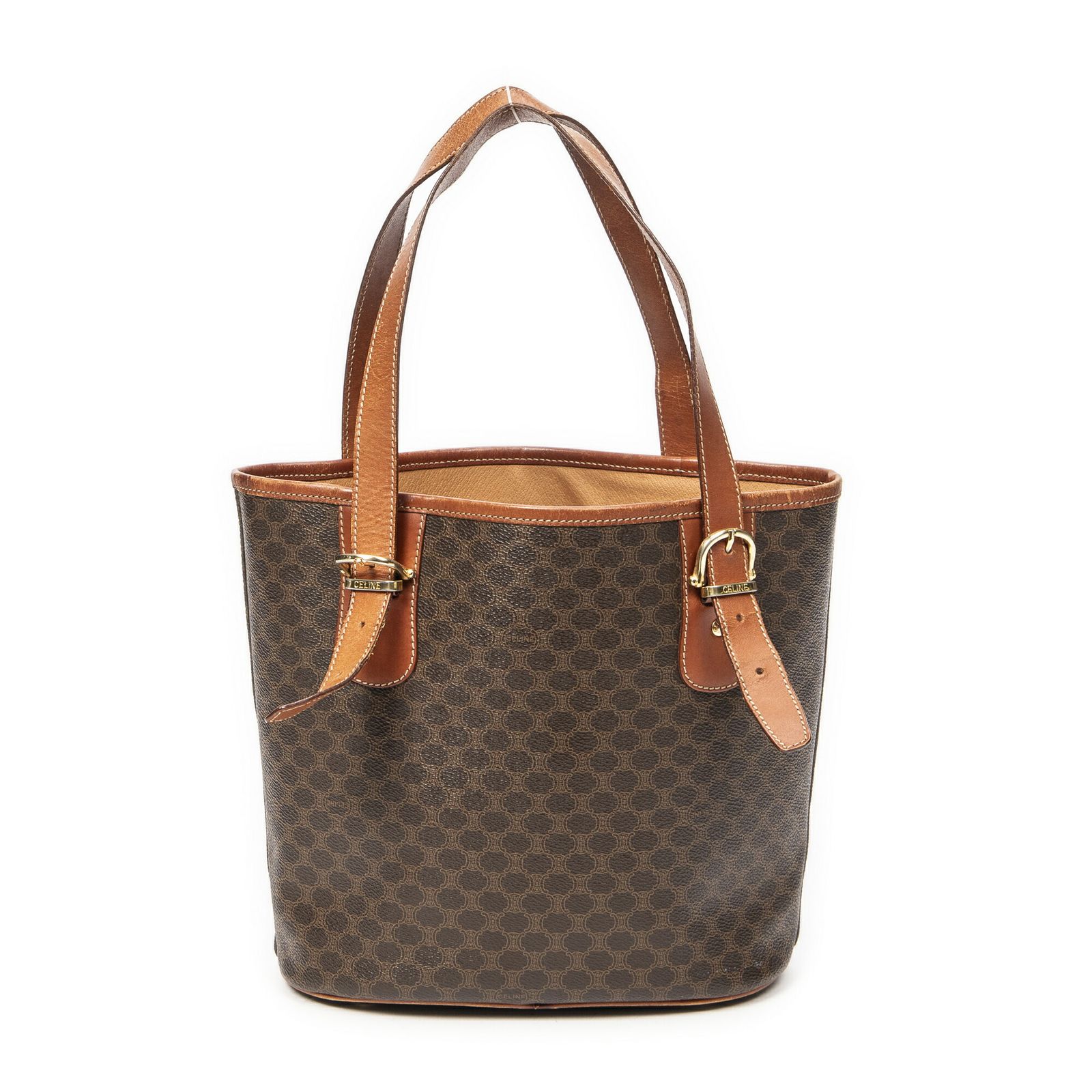 CELINE セリーヌバケツ型トートバッグ茶色マカダムPVCキャンバスAB DECORATOM_COM_BR