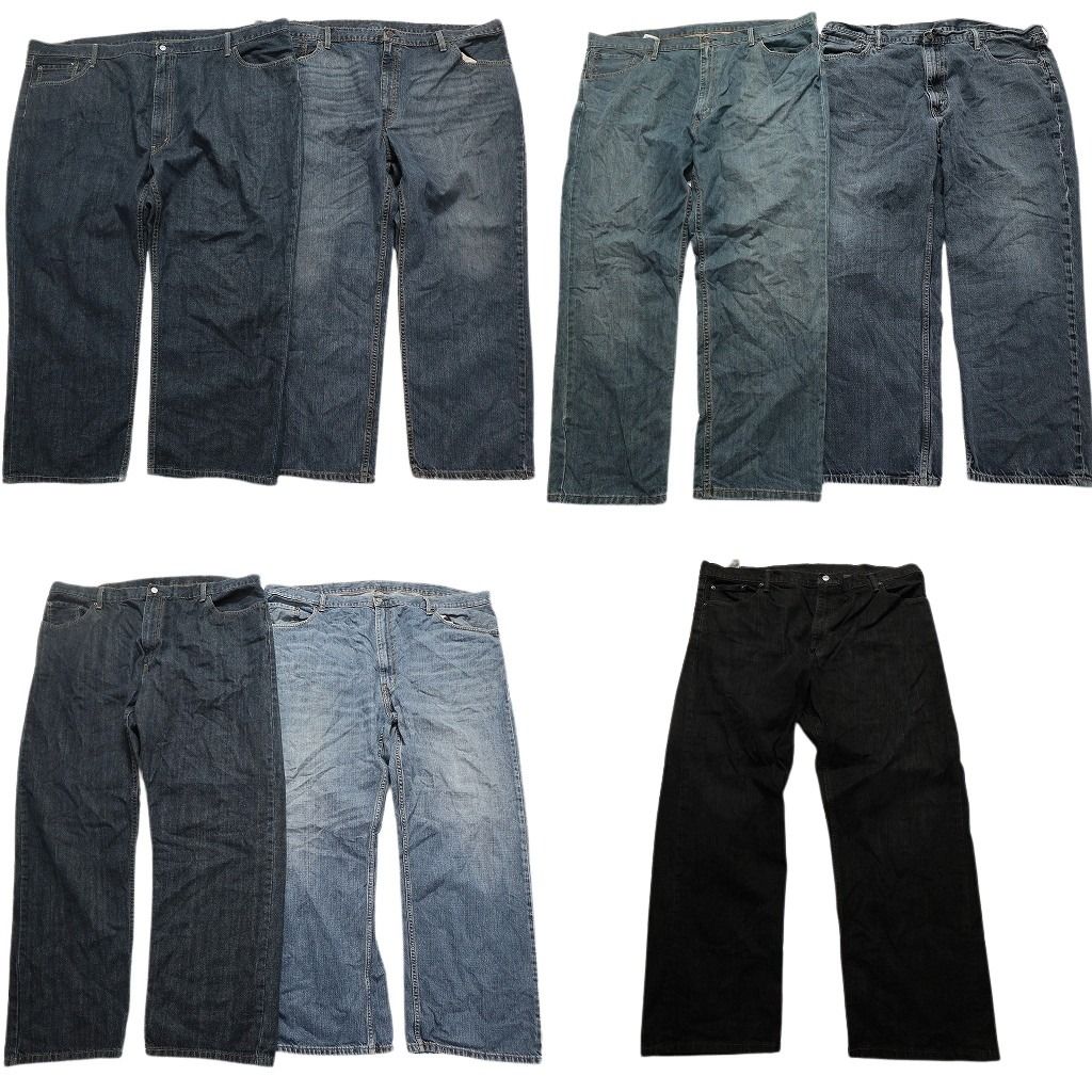 古着卸 まとめ売り リーバイス 559 カラーMIX デニム パンツ 7枚セット (メンズ 46 /50 /54 ) ブラック ヒゲ フェード  古着 NB7710