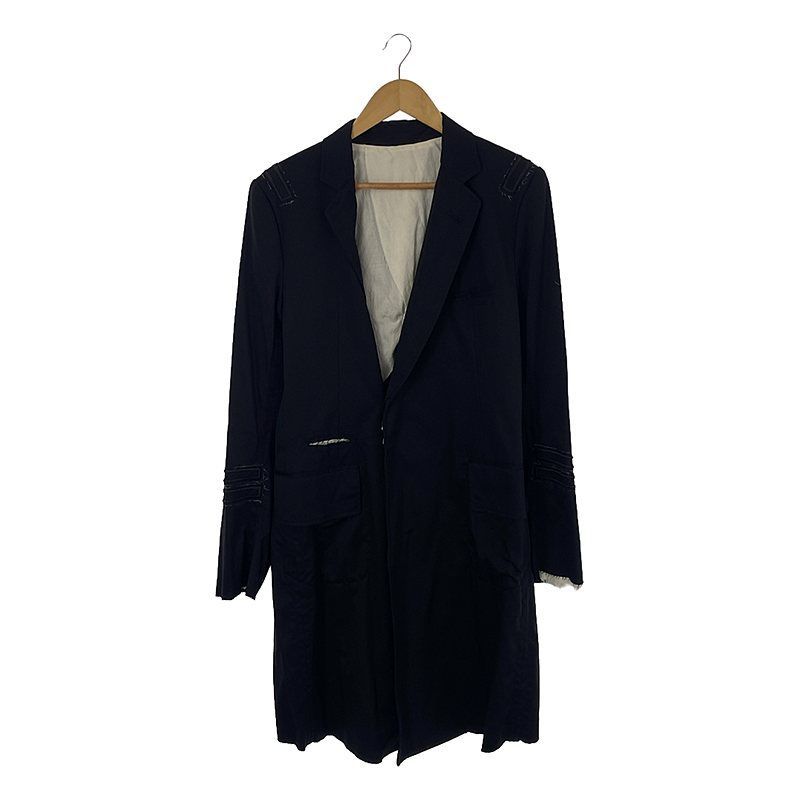 【美品】  TAKAHIROMIYASHITA The Soloist / タカヒロミヤシタザソロイスト | カットオフ シングルチェスターコート | 48 | black | メンズ TAKAHIROMIYASHITA The Soloist / タカヒロミヤシタザソロイスト