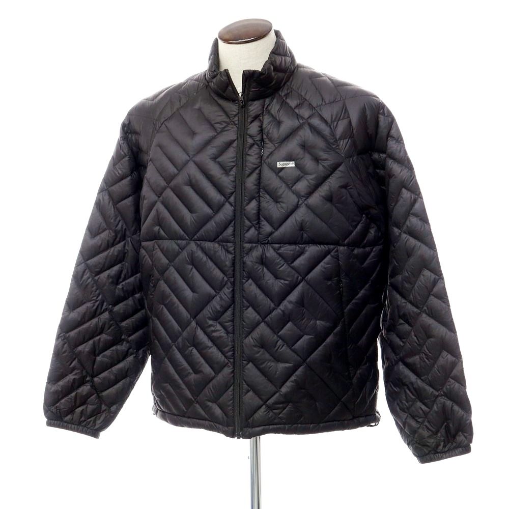 【中古】シュプリーム Supreme 2022年春夏 Spellout Quilted Lightweight Down Jacket ナイロン ダウンジャケット ブラック【サイズL】【メンズ