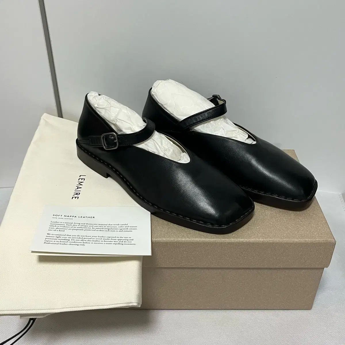 新品 39 Lemaire(ルメール) スクエアトゥ バレリーナ シューズ - メルカリ