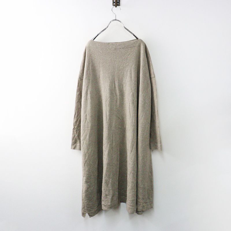 イタリア製 ダニエラグレジス Daniela Gregis ウール ニット ボートネック ワンピース ｜ベージュ トップス 長袖 2400014624106