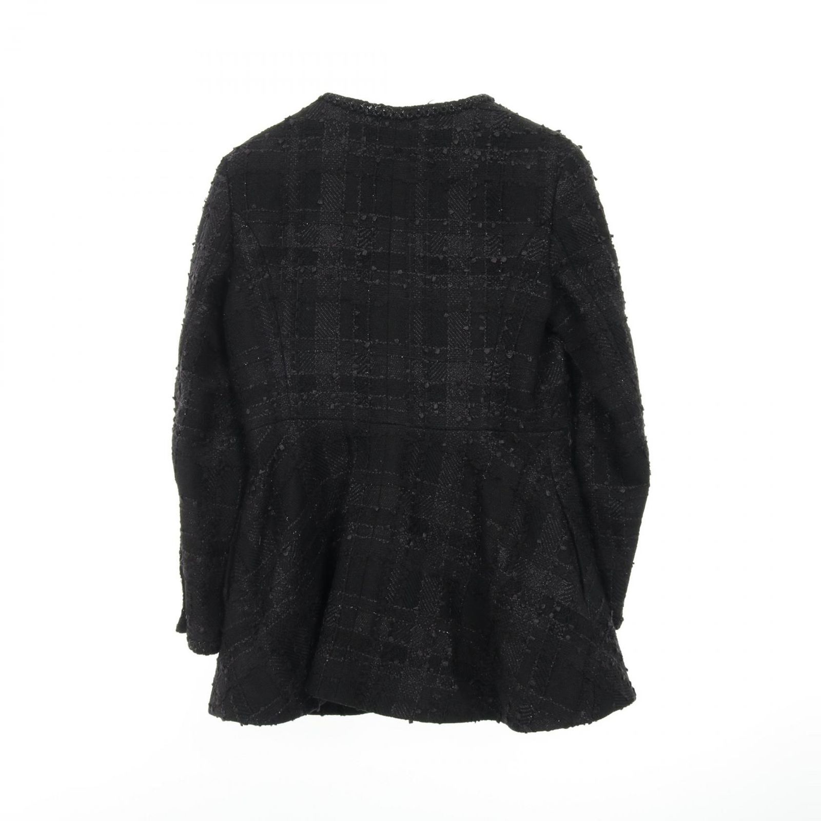 v*r様 CHANEL シャネル ノーカラージャケット SIZE38 ブラック CHANEL】【2007年春夏】【フランス製】【アウター】シャネル