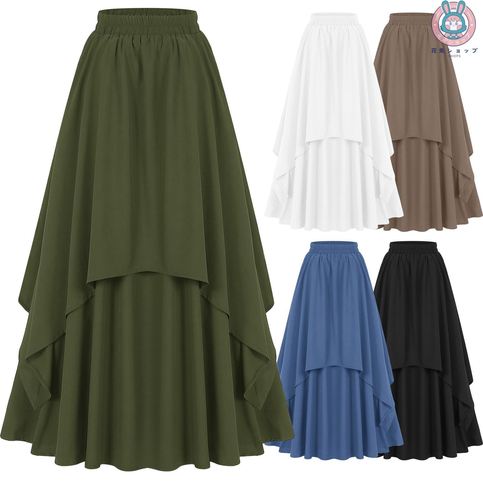 25年新作 スカート 大きいサイズ ビクトリアンスタイル レトロ ゴシック風 アート 短丈 エレガント 多色デザイン