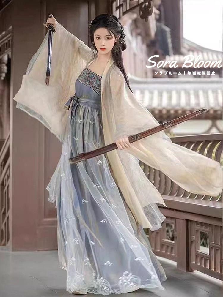漢服-326【新品 未使用】   コスプレ ワンピース 唐装 仙女服 中華風 コスプレ衣装  刺繍 可愛 民族風 制服 女装 舞台衣装 キャラクター衣装 学園祭 文化祭 雰囲気 お呼ばれ イベント 大人 舞台