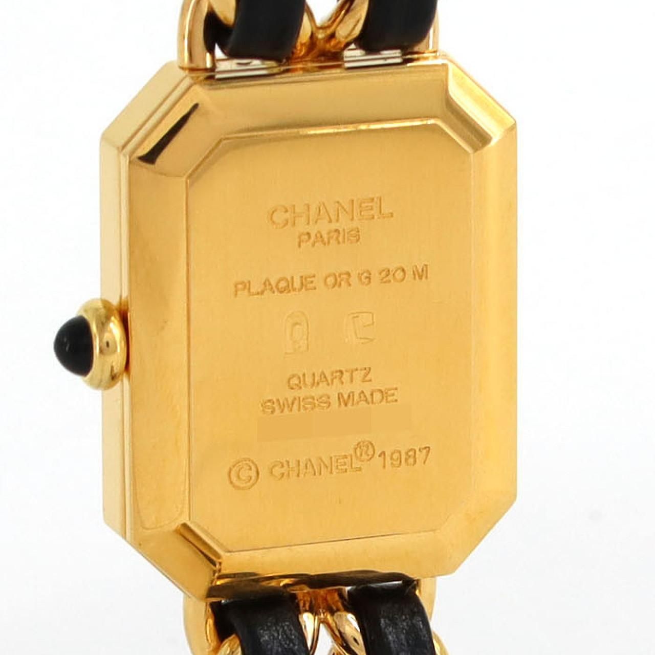 シャネル プルミエールM H0001 GP×チェーン クォーツ　M CHANEL】ヴィンテージ プルミエールM GP H0001 Mサイズ クォーツ