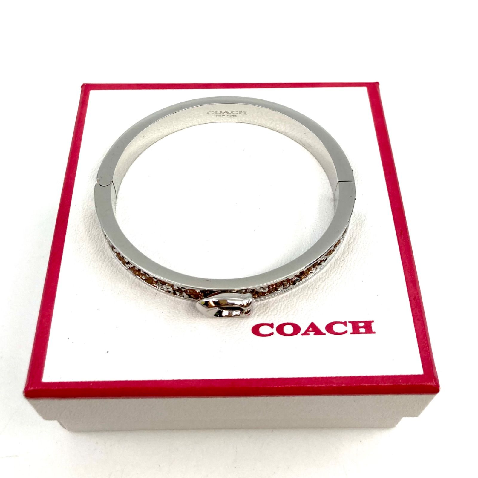 【即発】コーチ COACH ブレスレット バングル ラインストーン COACH】コーチ ステンレススチール ラインストーン ブレスレット