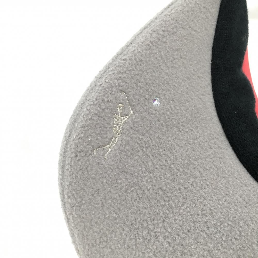 ★特価★【美品】マークアンドロナ サンバイザー レッド&times;グレー 迷彩 カモフラ つばフリース FREE ゴルフウェア MARK＆LONA