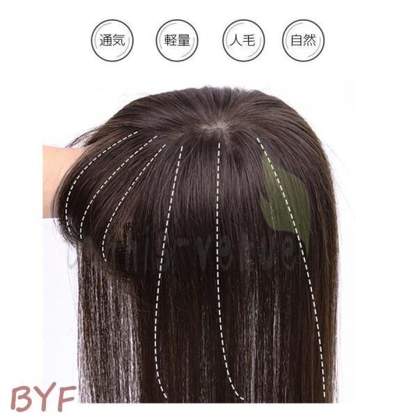部分ウィッグ 人毛100% トップカバー 薄毛 白髪隠し 総手植え 自然 小