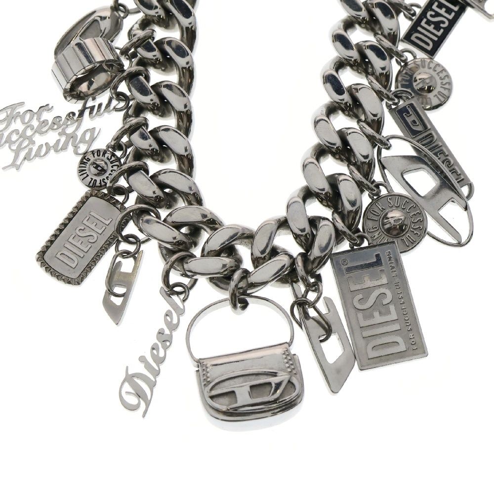 DIESEL (ディーゼル) Dx1521 jewel Stainless steel charm chain