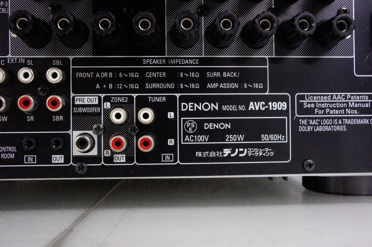 【動作品】DENON AVアンプ avc-1909 DENON AVC-1909 価格比較 - 価格.com