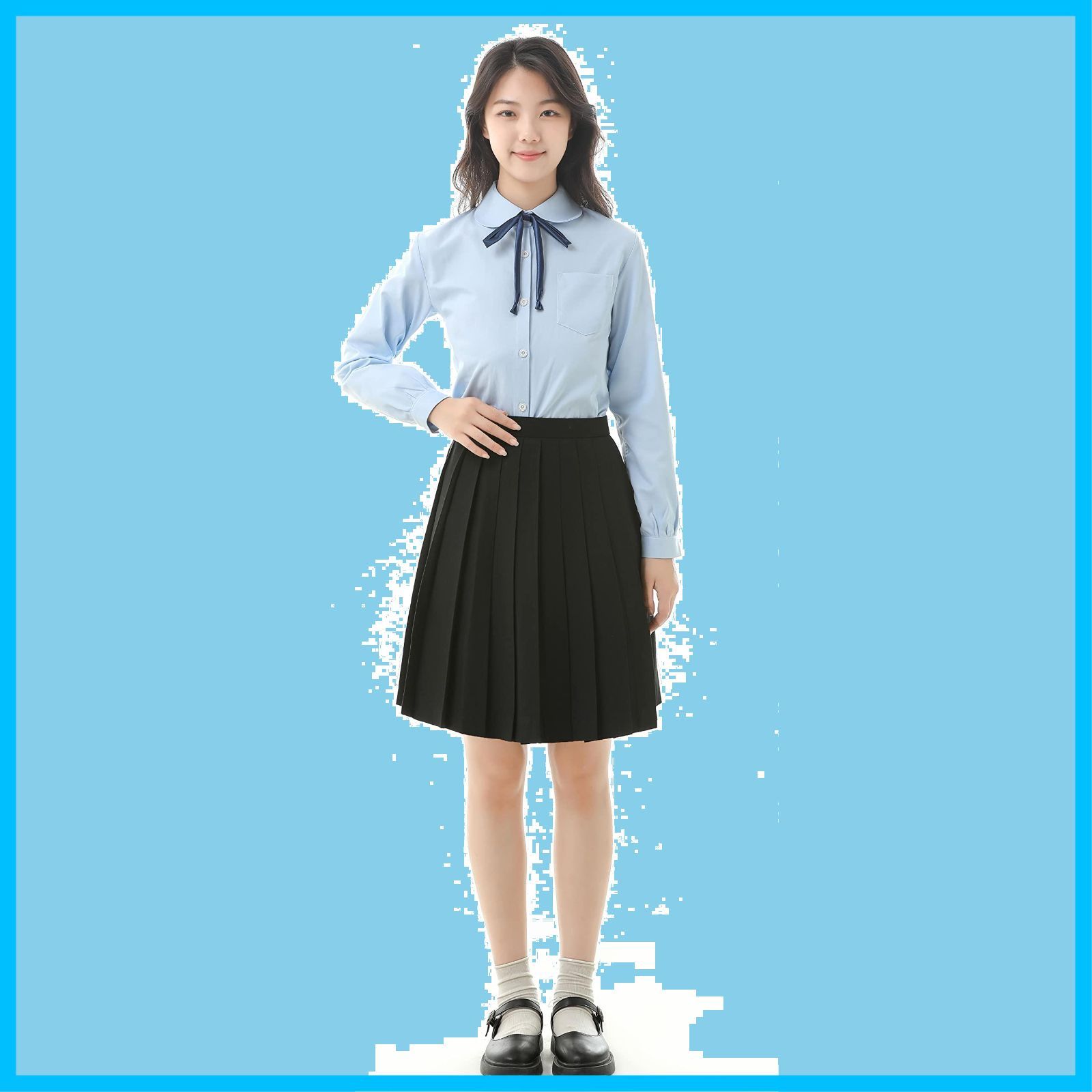 Sharphon] 制服 スカート 黒 紺 灰 白 青っぽく 5色 39/42/45/48