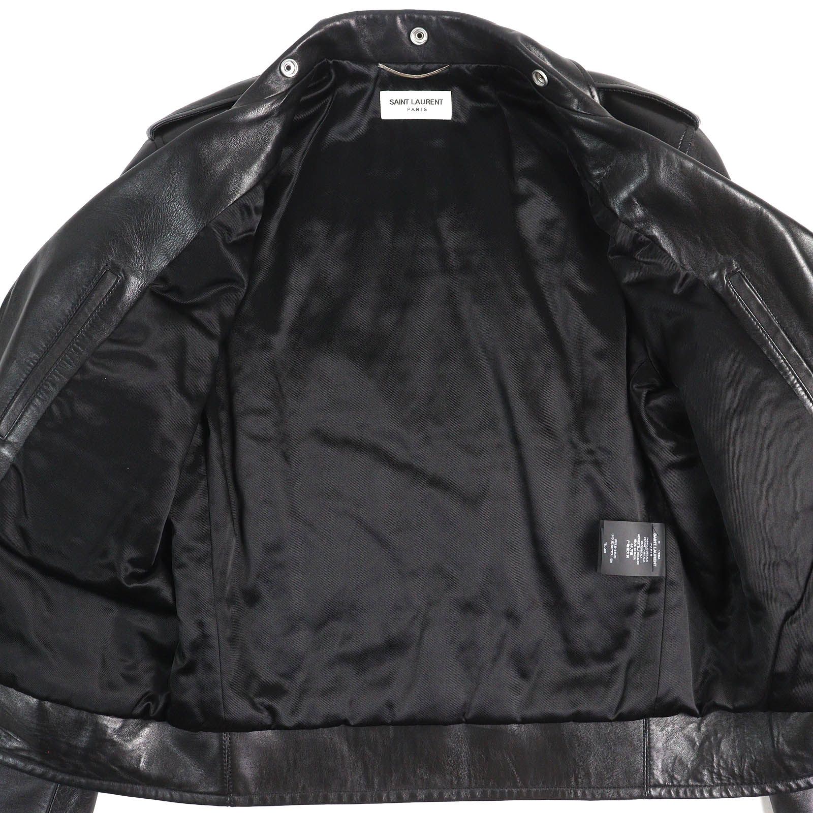 【美品・希少】サンローラン　 エディ　L01 ダブルライダース 48　ブラック SAINT LAURENT PARIS (サンローランパリ) エディ期 L01 ラムレザー