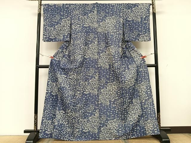 平和屋着物▽小紋 単衣 草花文 洗える着物 DAAV5928az