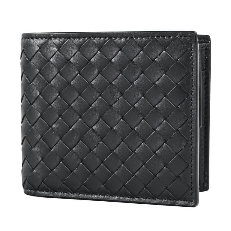 ミドルサイズ トラッカーウォレット 黒×ムラ茶 バラのカービング 142