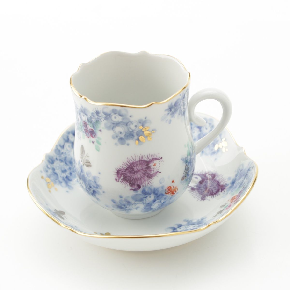 MEISSEN - マイセン ミッドサマーナイトドリーム 真夏の夜の夢 モカ デミタス ティーカップ＆ソーサ― 6客セット 食器 ホワイト【中古】 マイセン ミッドサマーナイトドリーム 真夏の夜の夢 モカ