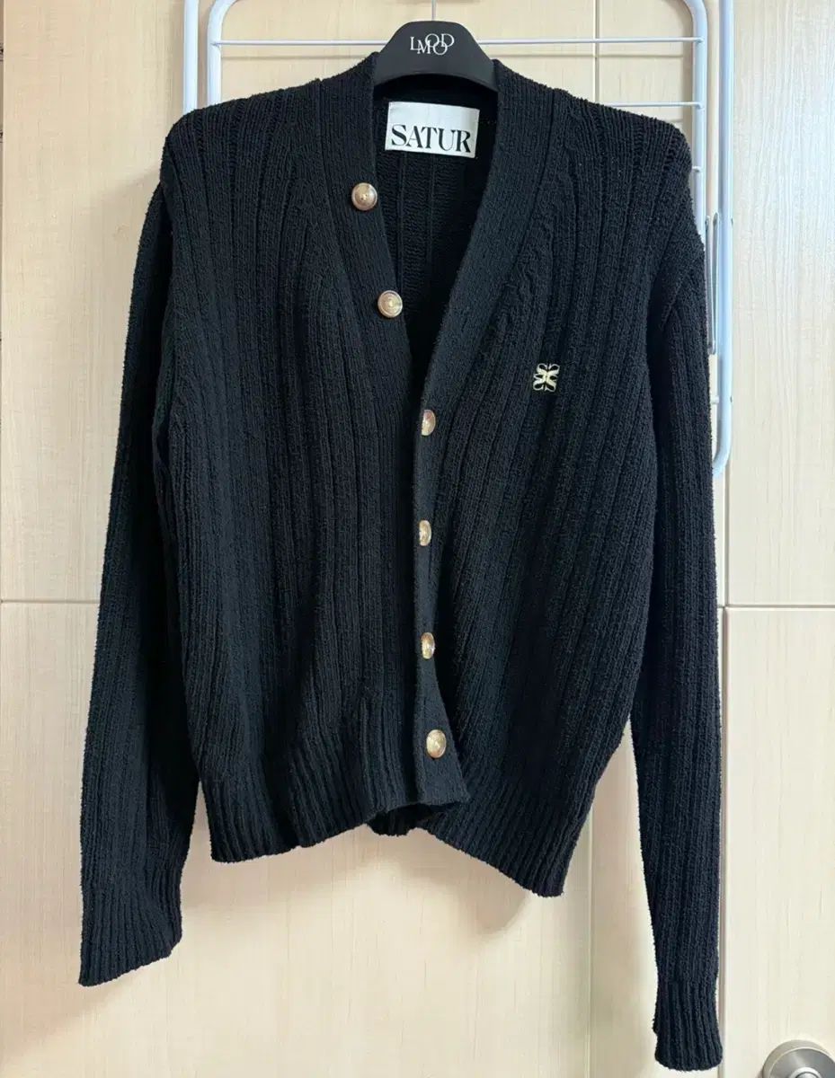 SATUR ブラック ニット カーディガン Free size