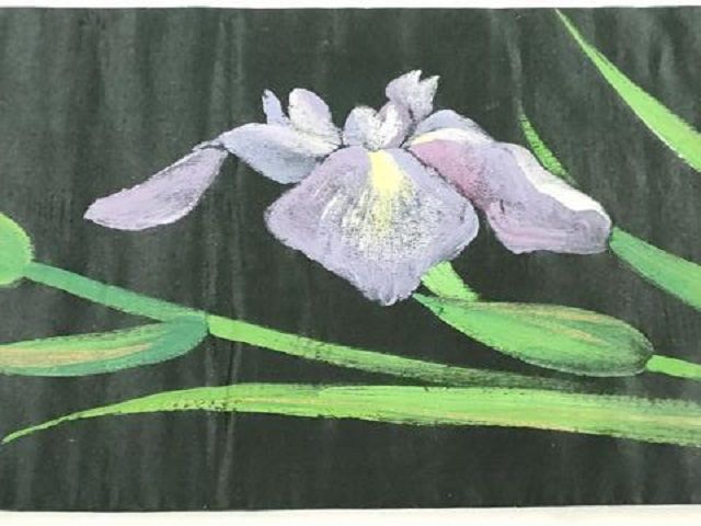 平和屋着物＊夏物 九寸名古屋帯 手描き 草花文 正絹 逸品 CAAW9001oy