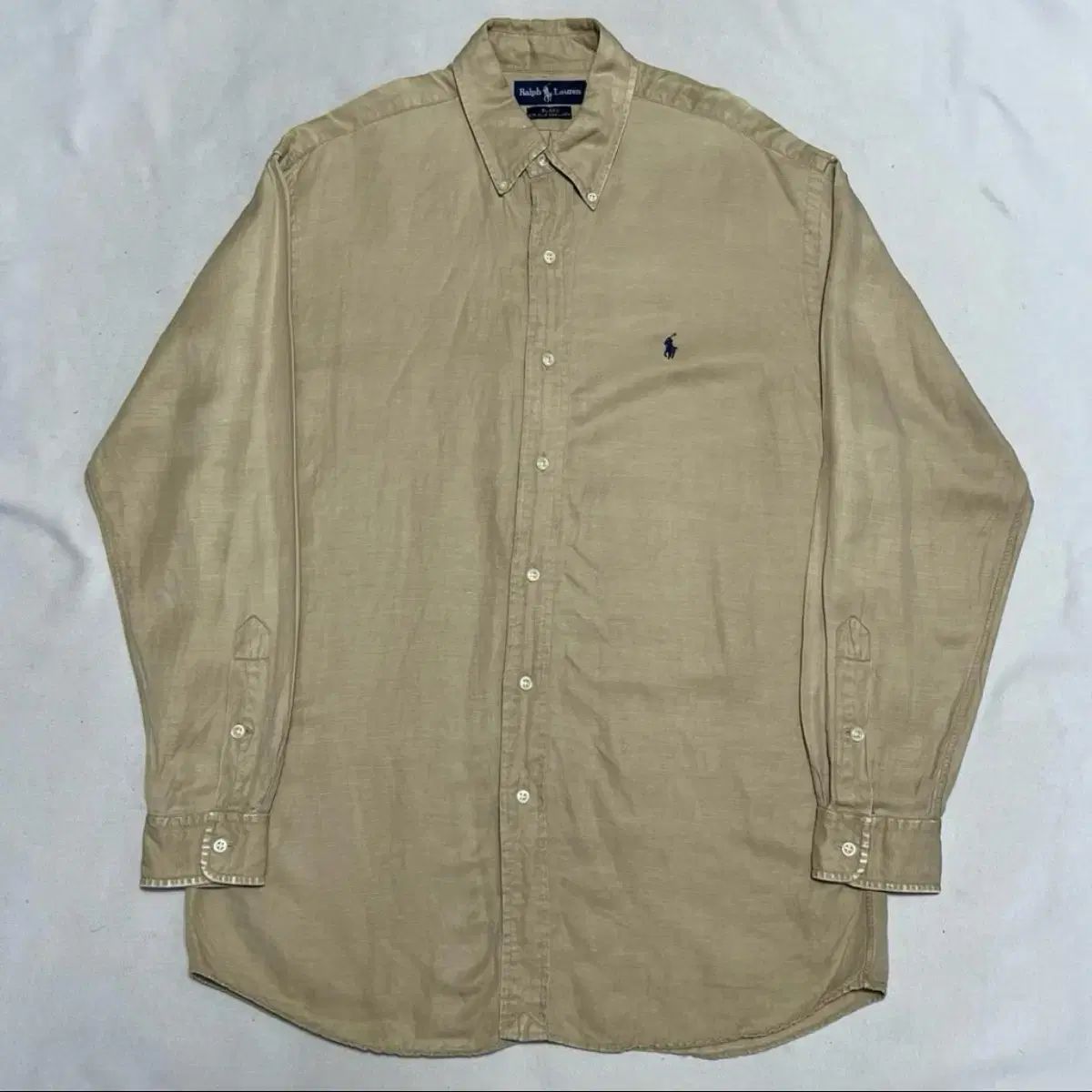 幅広い品揃え。 ポロラルフローレン リネン ベージュ シャツ 予想以上の