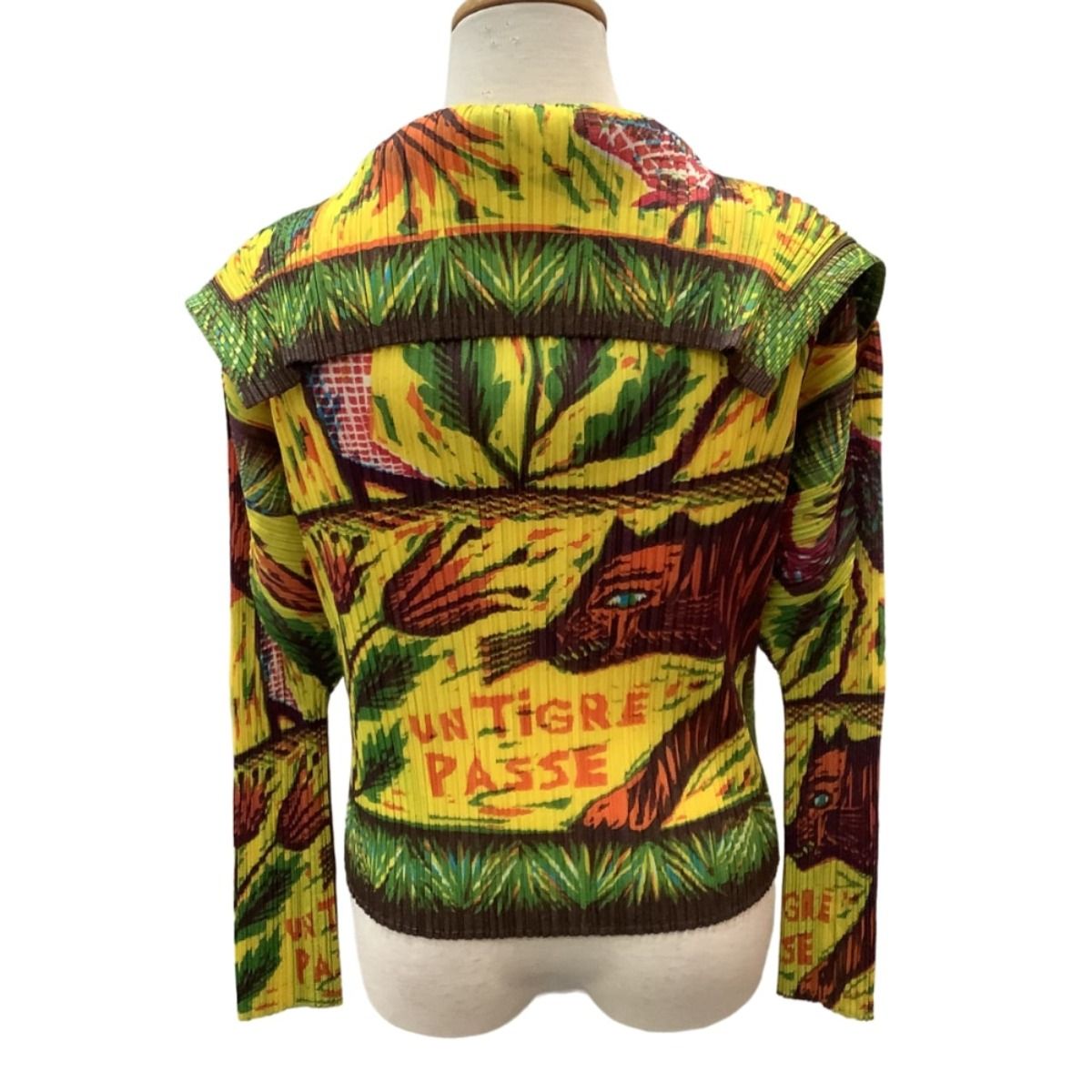 ♪♪ISSEY MIYAKE イッセイミヤケ PLEATS PLEASE 総柄シャツ SIZE 3 PP14JD244 イエロー