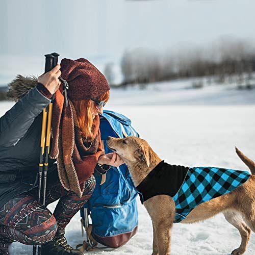 Happy-shopsブルー_L 犬服 ペット 秋冬綿服 小型犬 中型犬 大型犬 向け