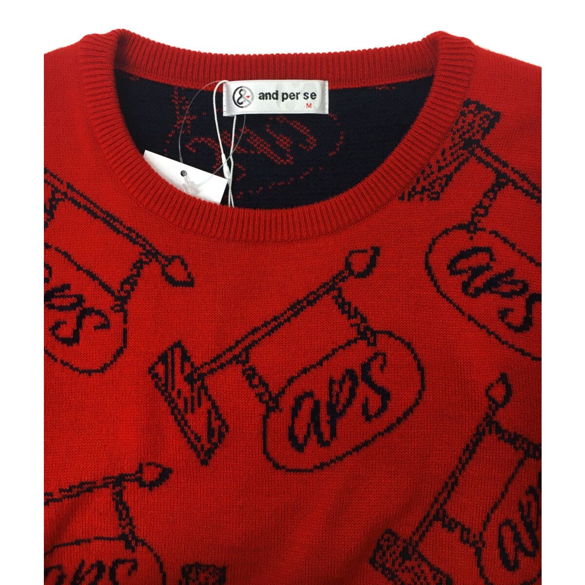 coco 未使用品アンパスィ レディース セーター M 白×ネイビー 長袖