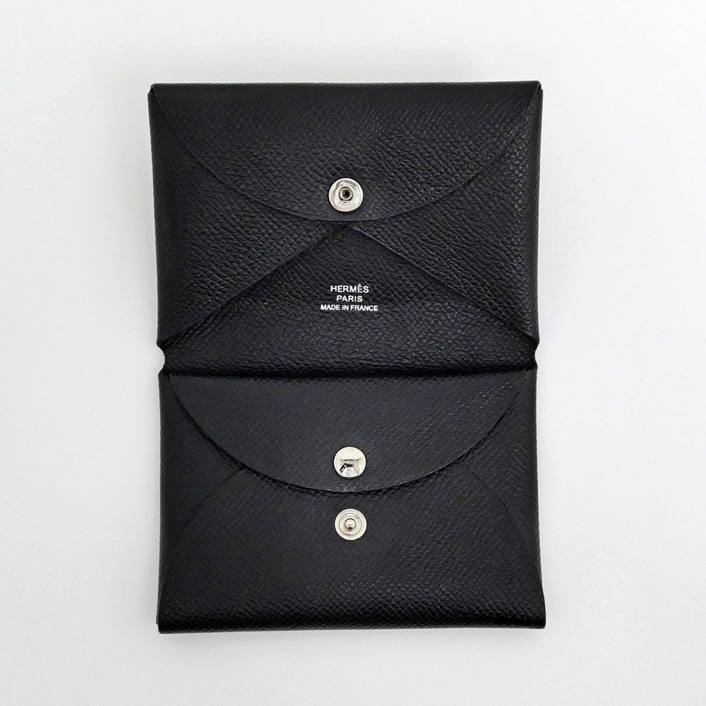 エルメス ヴォーエプソン カルヴィ デュオ コインケース 刻印U ブラック HERMES エルメス コインケース カルヴィデュオ CALVI DUO