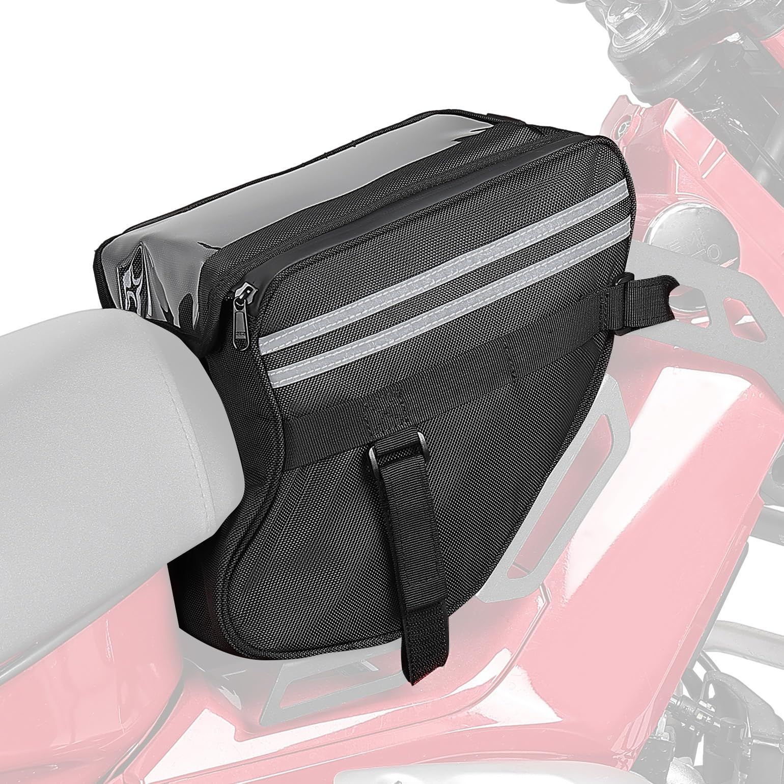 KEMIMOTO センターバッグ バイク 防水バッグ センターキャリアバッグ 仕分ポケット内蔵 スマホいれ 操作 バイクセンターキャリア併用 ハンターカブ125 クロスカブ50 110 スーパーカブ50 110 スーパーカブC125 リトルカ 汎用性 ブラック