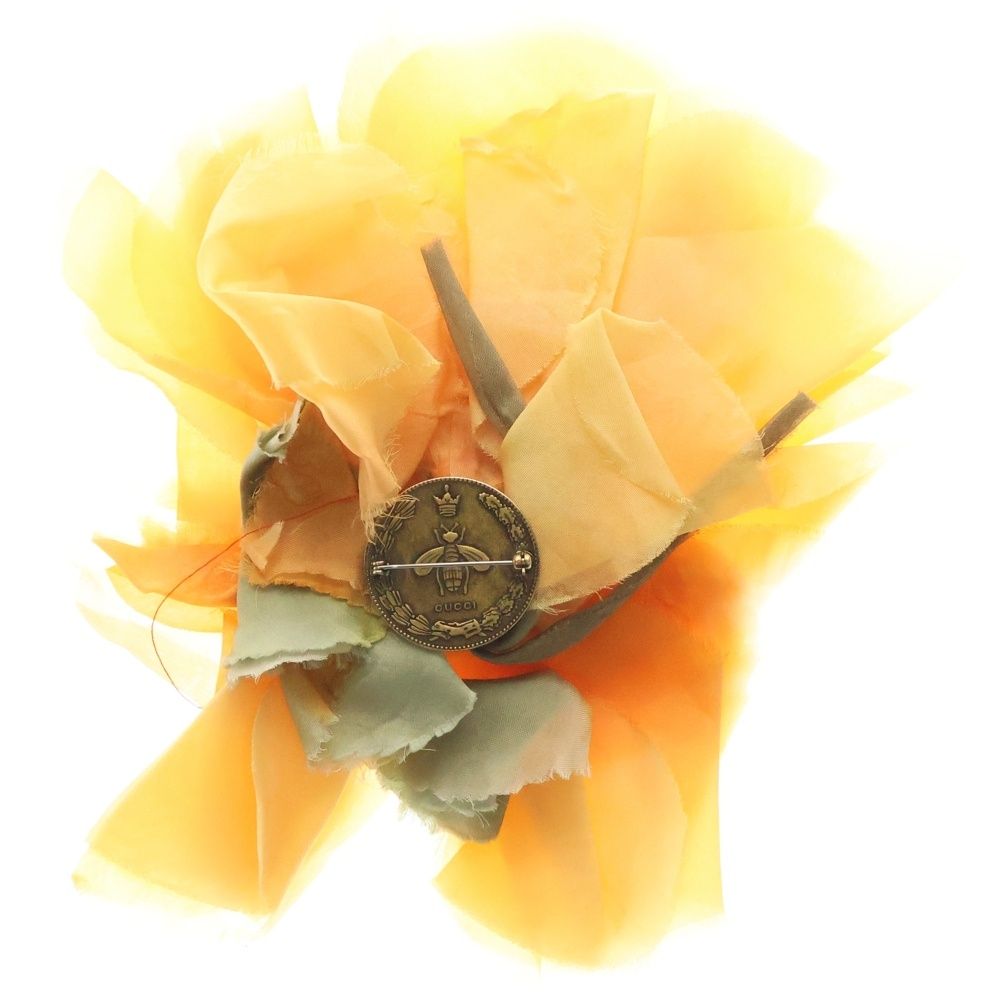 GUCCI グッチ Flower Bloach Bee フラワーブローチ 花 オレンジ