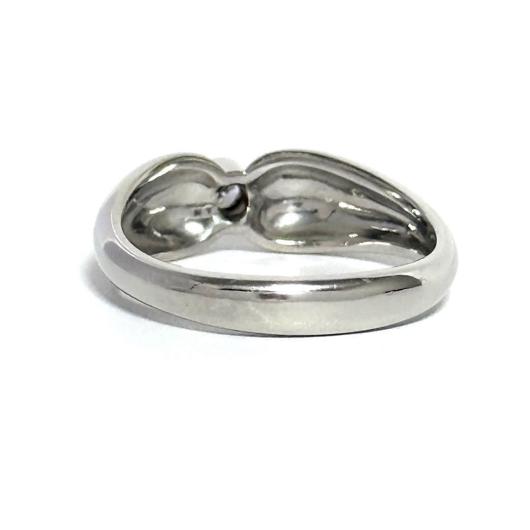 8号】ティファニー ダブル ティアドロップ リング 指輪 プラチナ