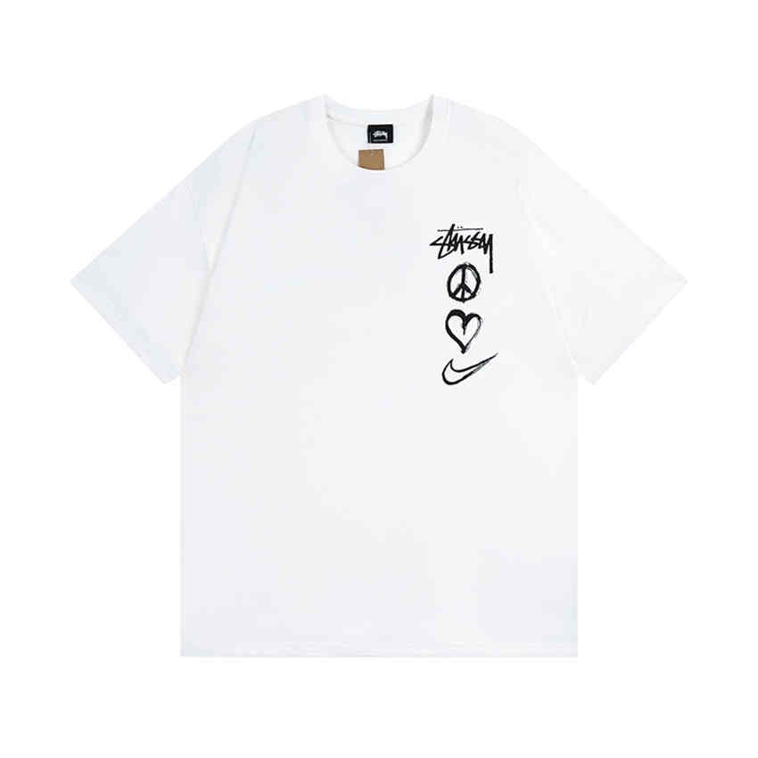 XB885襟ロゴSTUSSY x NIKE半袖 Tシャツ 純綿 新品未使用 男女兼用 