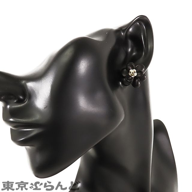 シャネル CHANEL ココマーク フラワー ピアス 02A ブラック 黒