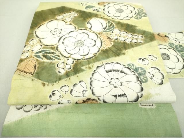平和屋着物○九寸名古屋帯 紬地 作家物 絞り 辻が花 正絹 逸品