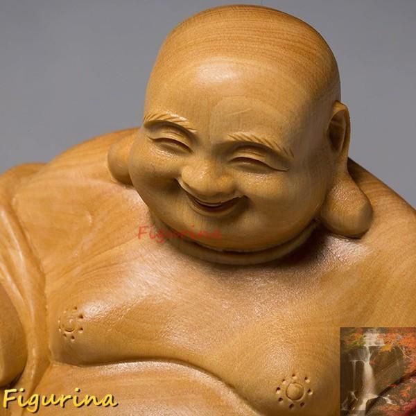 ツゲ製高級木彫り 七福神 布袋様 金運（高さ26センチの大作） ツゲ製高級木彫り 七福神 布袋様 金運（高さ26センチの大作）