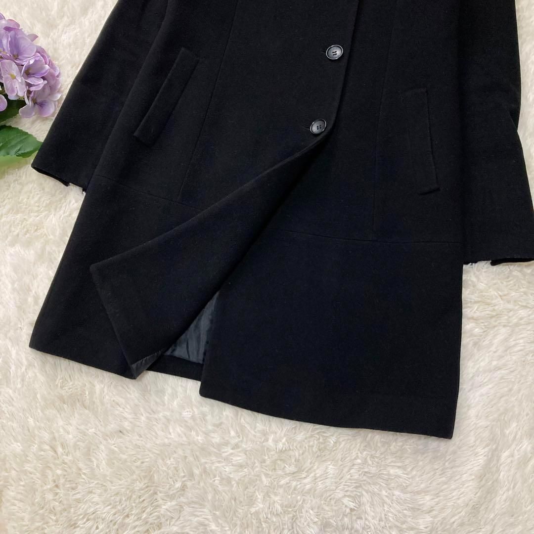 ICB アイシービー 羊毛 カシミヤ ロングコート ブラック 大きいサイズ