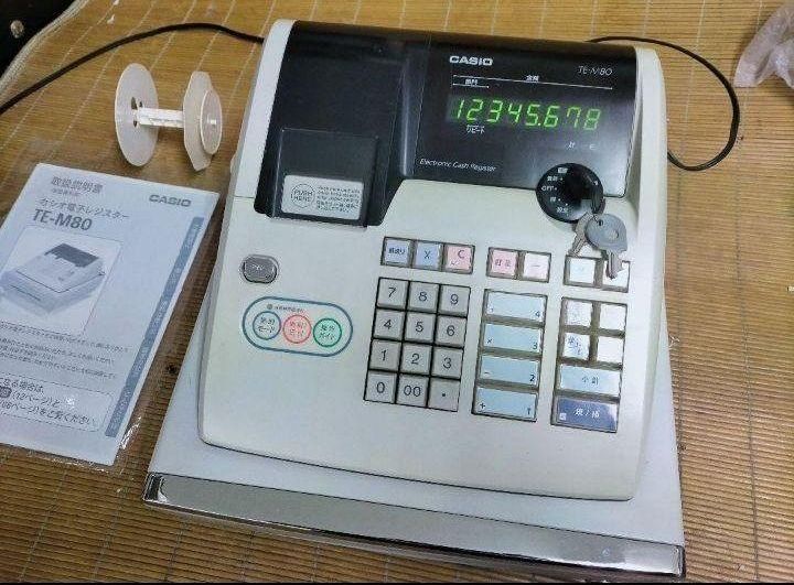 カシオレジスター　TE-M80　中古品　人気機種感熱紙　送料無料　560933 カシオレジスター TE-M80 中古品 人気機種感熱紙 送料無料