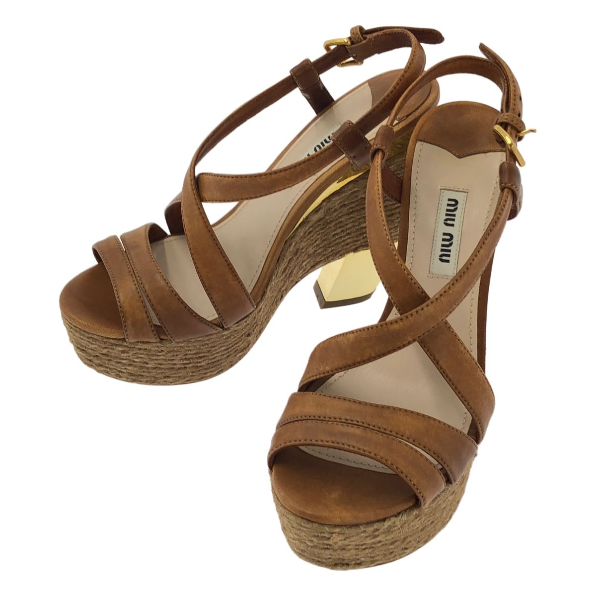 ミュウミュウ MIUMIU サンダル ウエッジサンダル 美品