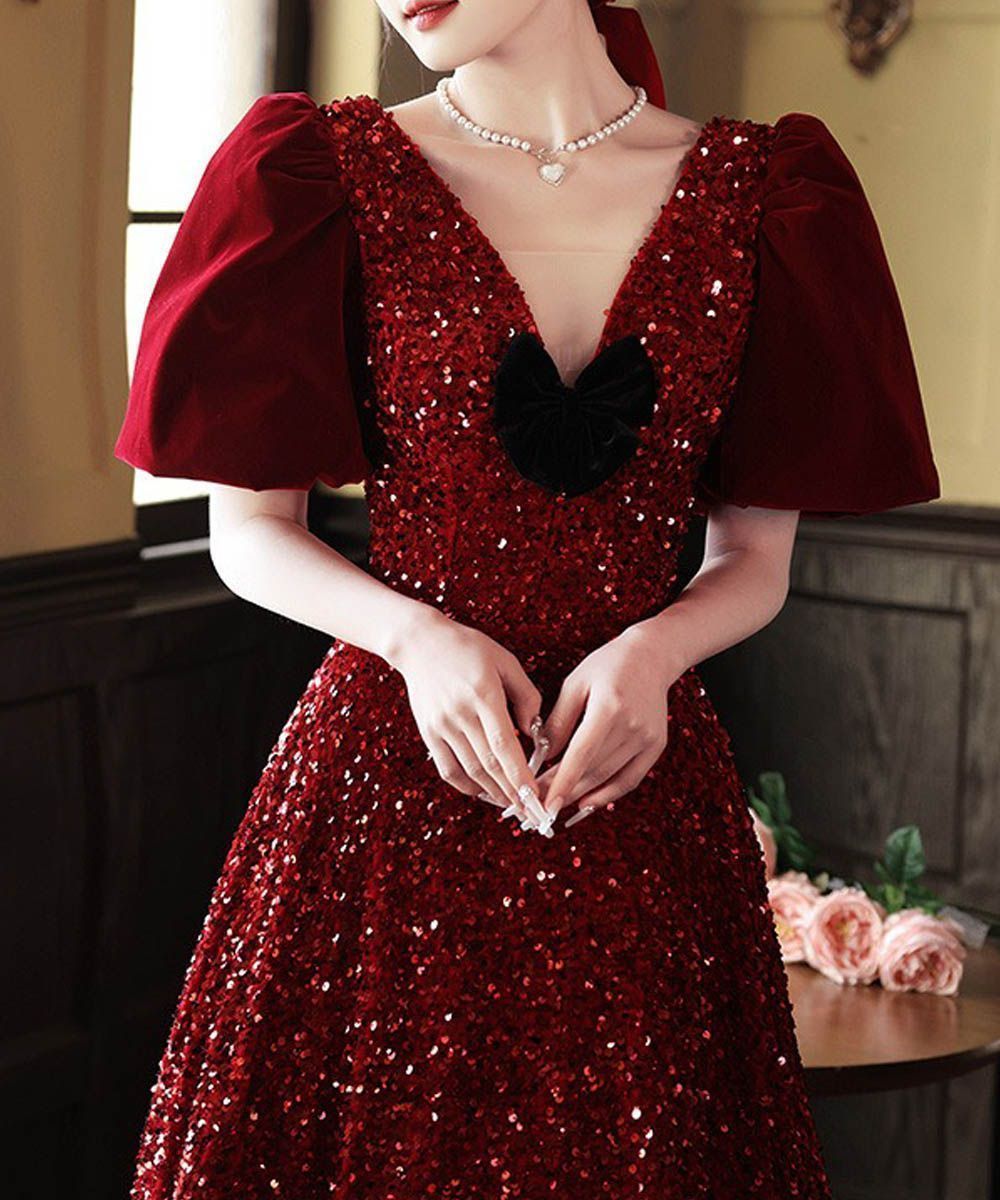 イブニングドレス ワイン赤 オフショルダー サテン ドレス 結婚式