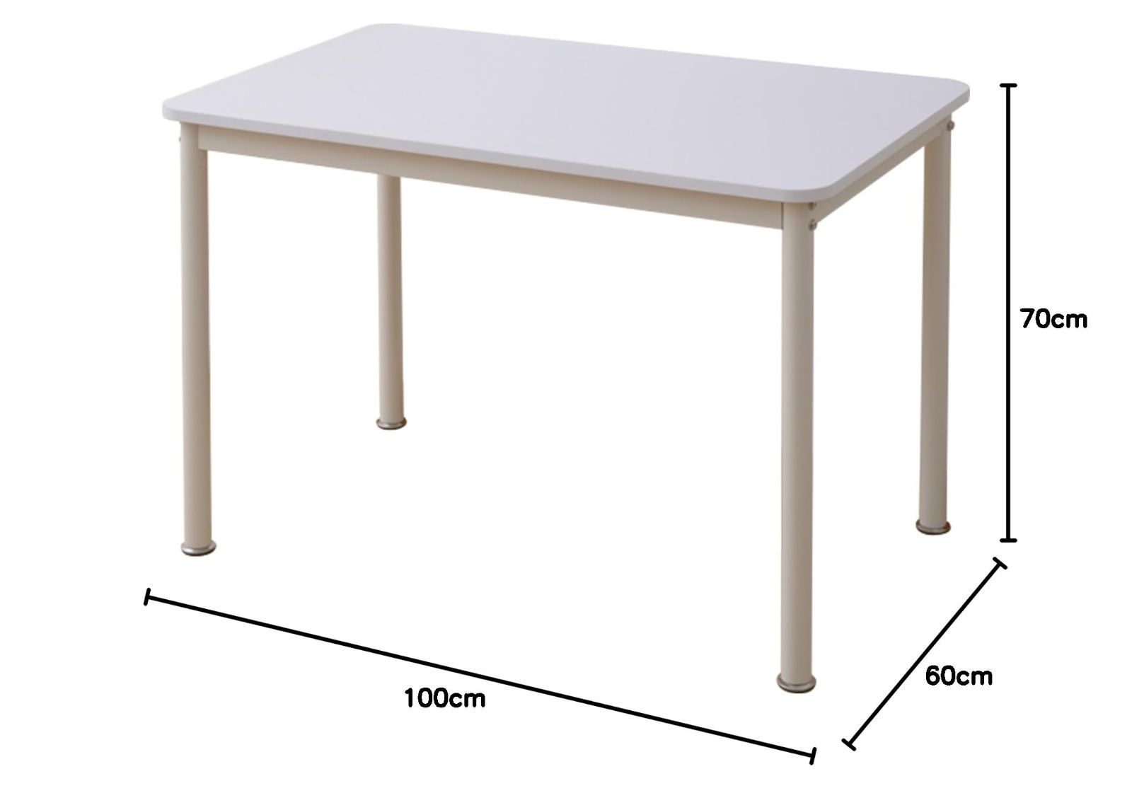 傷や汚れに強い天板 アジャスター付き 角が丸い 組立品 耐荷重80kg 奥行60×高さ70cm オフホワイト アイボリー 幅100cm パソコンデスク MFD-1060R OW IV 山善 YAMAZEN
