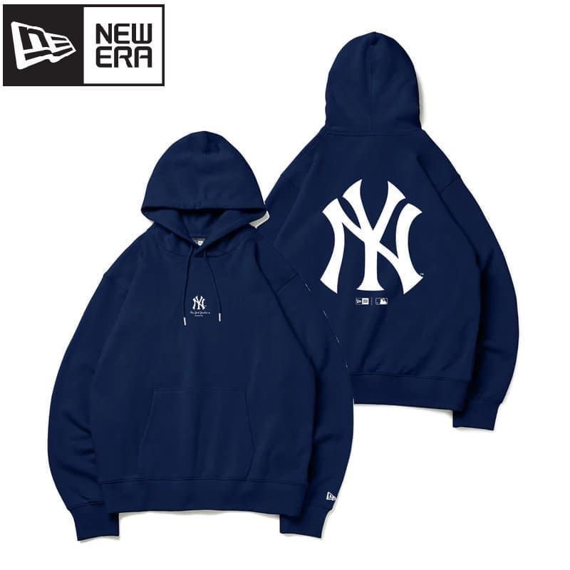 新品 メンズ ニューエラ NEWERA 裏毛 パーカー スウェット プルオーバー フーディー MLB ニューヨーク ヤンキース レディース ユニセックス 紺 ネイビー