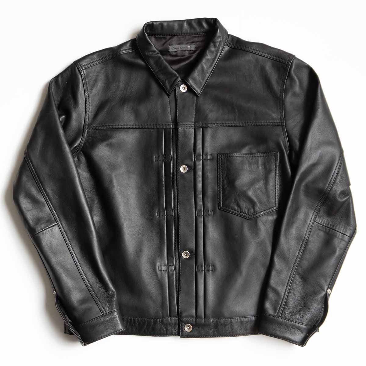 Liugoo Leathers TYPE 1 TRUCKER JACKET LL シープスキン Tバック ジャケット リューグーレザー 25090885