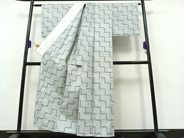 平和屋着物▽上質な紬　単衣　幾何学文様　正絹　逸品　AABF9169jh 平和屋着物▽上質な紬 単衣 幾何学文様 正絹 逸品 AABC3809fy 【公式通販】