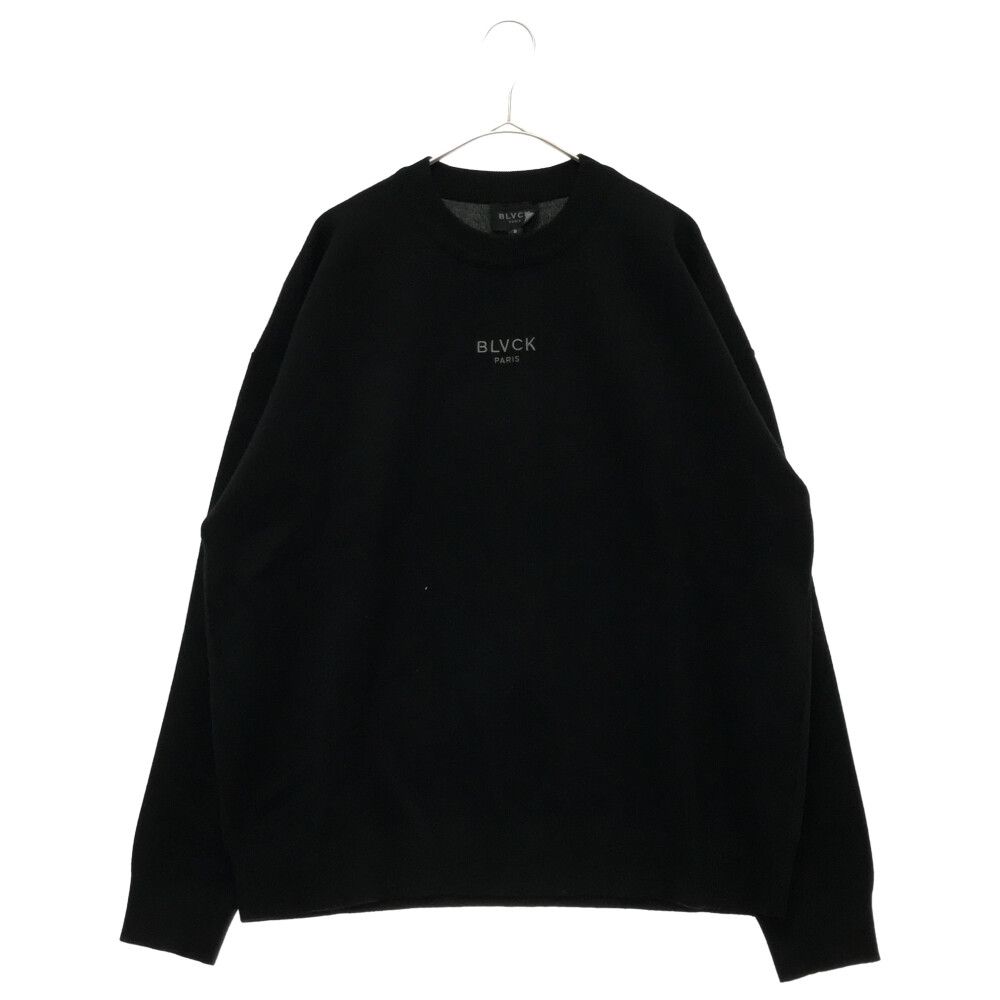 BLVCK PARIS (ブラックパリ) ACE CASHMERE SWEATER バックハートプリント カシミアニットセーター ブラック