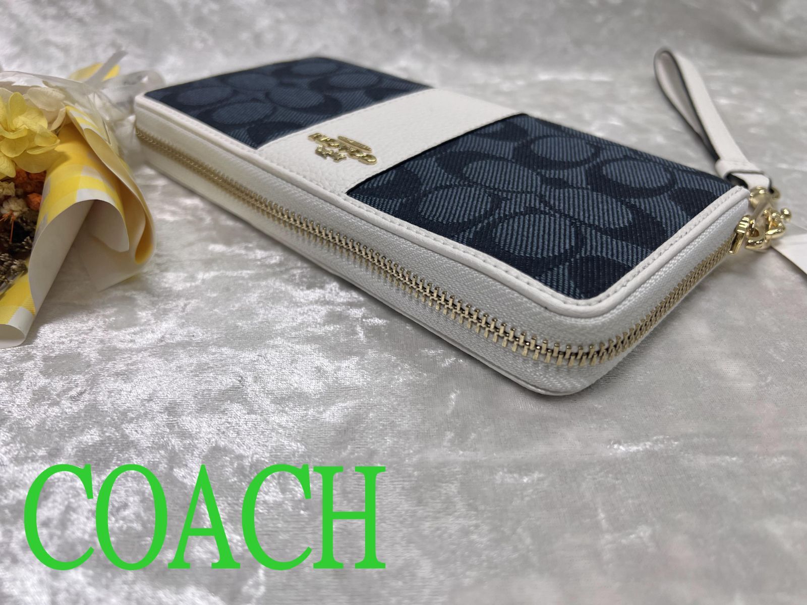 コーチ 長財布 COACH 財布 ジャカード ウンドファスナー シグネチャー 