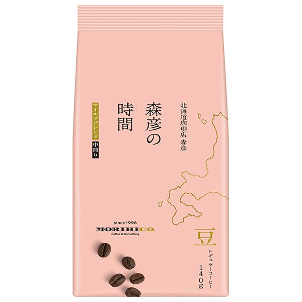 AGF 森彦の時間 豆 マイルドブレンド 140g袋×12袋入× 2ケース ｜ レギュラーコーヒー 嗜好品 珈琲 豆 マイルド